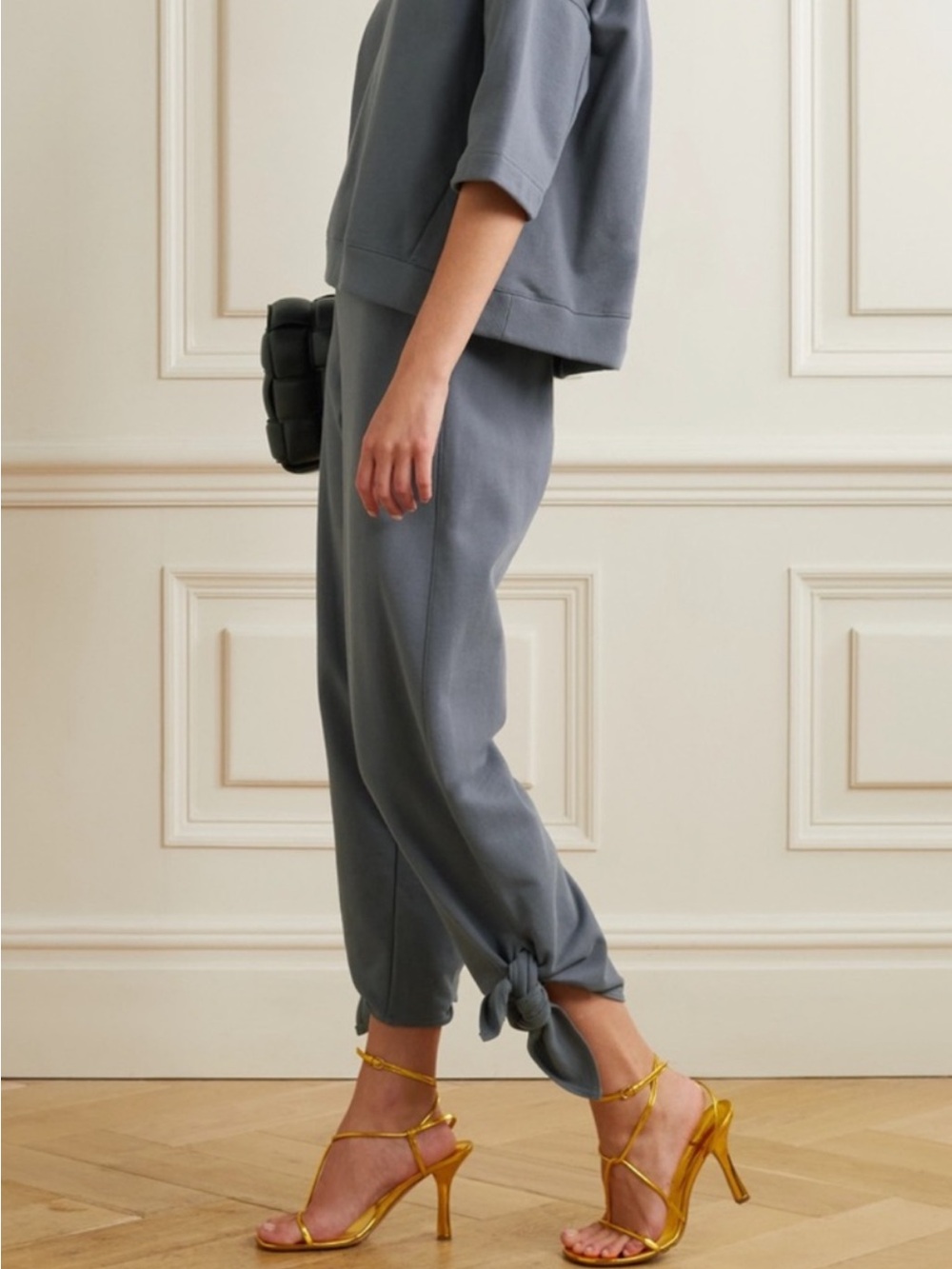 Tibi Gray Tie-Hem Track Set